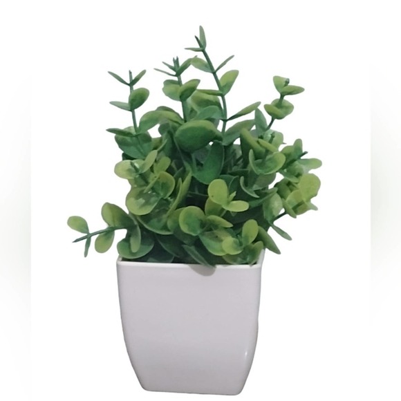 3 Artificial Plant Set Shelf Plants NEW Fake Plants White Planters SET - Picture 6 of 14